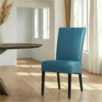 Leren eetkamerstoel Just - Toledo Turquoise (blauw) - Poten, Huis en Inrichting, Stoelen, Ophalen of Verzenden, Nieuw, Leer, Bohemian, Eigentijds, Klassiek, Retro, Romantisch, Scandinavisch