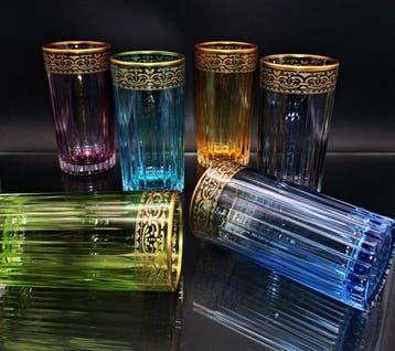 Artemisia - Drinkset (6) - Kristal, gouden zecchino