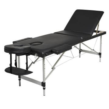 Massagebank Aluminium Zwart 185x70cm | Laatste Stuks!, Ontspanningsmassage