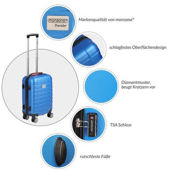 Reiskoffer Exopack Blauw ABS M TSA (Koffers - Tassen), Verzenden, Nieuw