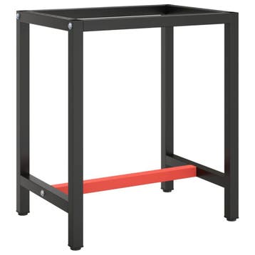 vidaXL Werkbankframe 70x50x79 cm metaal matzwart en matrood, Verzenden, Nieuw