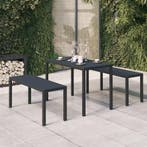 vidaXL 3-delige Tuinset staal en HKC zwart, Tuin en Terras, Tuinsets en Loungesets, Verzenden, Nieuw, Rvs, Tuinset