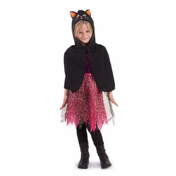 Halloween cape zwarte kat kind - Halloween kleding overig, Ophalen of Verzenden, Nieuw