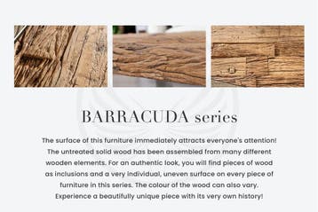 Eettafel BARRACUDA 180 cm met X-poten, naturel, zonder, Ophalen of Verzenden, Nieuw
