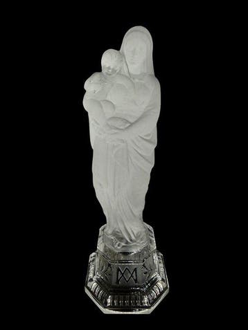 Baccarat - sculptuur, Vierge à lEnfant - 26 cm - Kristal