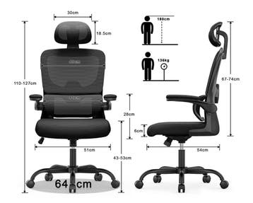 Premium Ergonomische Bureaustoel - Zwart - Nieuw Design, Gaming bureaustoel, Verzenden, Zwart, Nieuw