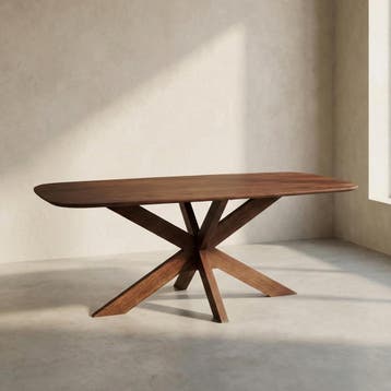 *WOONWINKEL* Eettafel Bruin Hout Met Spinpoot 220, Verzenden, Nieuw