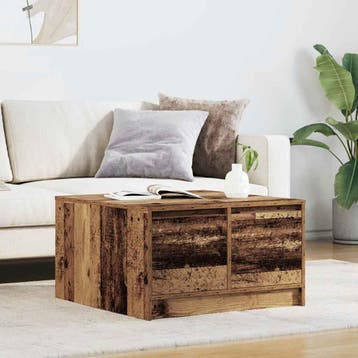 vidaXL Salontafel met lades 70,5x70x40 cm oud hout, Huis en Inrichting, Tafels | Salontafels, Verzenden, Nieuw, Overige houtsoorten