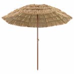 vidaXL Strandparasol Naturel 255 x 255 x 255 cm Polyester en, Tuin en Terras, Parasols, Verzenden, Nieuw, 2 tot 3 meter, Strandparasol