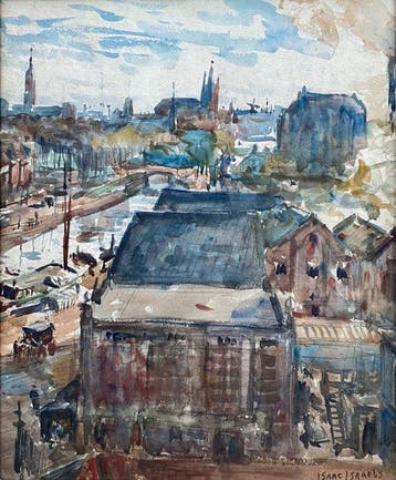 Isaac Israels (1865-1934) - Stadsgezicht Delft, Antiek en Kunst, Kunst | Schilderijen | Klassiek