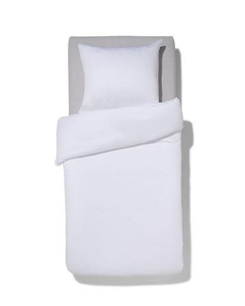 HEMA Dekbedovertrek 140x200/220cm hotel katoen satijn wit, Verzenden, Nieuw, Wit