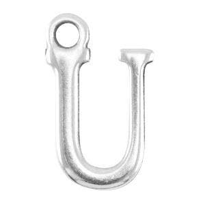DQ bedel Letter U - Antiek Zilver 15,5 x 9,5 mm oogje: va..., Ophalen of Verzenden, Nieuw, Bedel