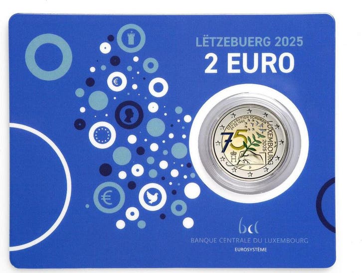 4 Euro Luxemburg 2 x 2 Euro 2025 Coincards Henri Schumann..., Postzegels en Munten, Munten | Europa | Euromunten, Verzenden