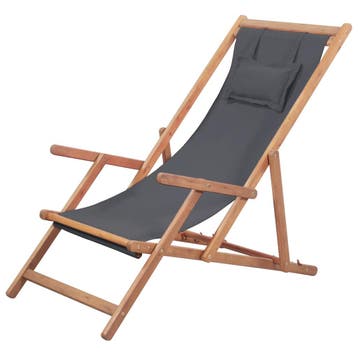 vidaXL Opklapbare stoel met stoffen bekleding en houten, Verzenden, Nieuw