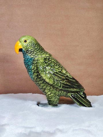 Decoratief ornament - Handgeschilderde papegaaiendoos