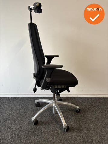 RH Logic 400 - Nieuwe zwarte stoffering  - Met hoofdsteun me, Werkplek, Ophalen of Verzenden, Gebruikt, Stoel