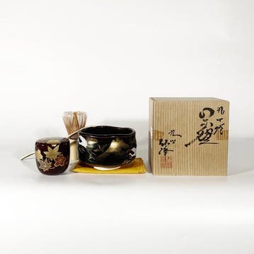 Kutani ware - Hiromine () - Chawan - Keramiek, Hout,
