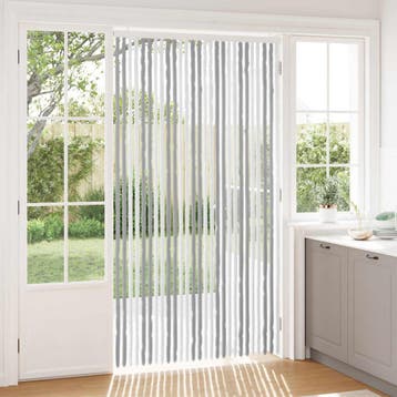 vidaXL Insecten Gordijn Chenille Grijs en Wit 118 x 220 cm, Huis en Inrichting, Verzenden, Nieuw, Grijs