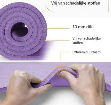 Yogamat - Fitness mat - Sportmat - Yoga mat extra dik - 185x, Verzenden, Zo goed als nieuw
