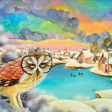 Janine Faure-Terrieu (XXe) - La Chouette en hiver -