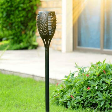Voordeelset Solar LED lamp Fakkel met vlameffect 4 stuks, Kunststof, Verzenden, Minder dan 50 watt, Overige typen