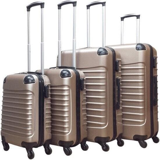 Royalty Rolls Kofferset 4 delig champagne trolley reiskoffer, Sieraden, Tassen en Uiterlijk, Koffers, 55 cm of meer, 70 cm of meer