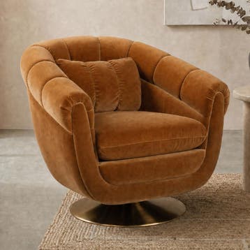 *WOONWINKEL* Dutchbone Member Draaibare Fauteuil Vintage Whi, Verzenden, Nieuw, Stof