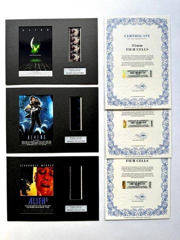 Alien Franchise – Rare Set of 3 Mounted 35mm Film Cells –, Nieuw