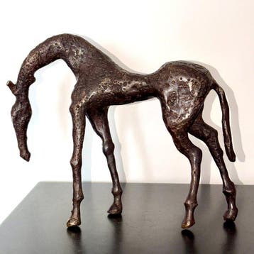 Abdoulaye Derme - sculptuur, sculpture stylisée de cheval -