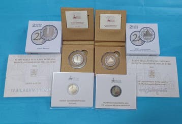 Vaticaan. 2 Euro 2025 Anno Santo + Michelangelo (4 coins, Postzegels en Munten