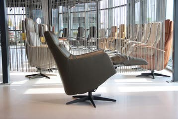 Gealux relaxfauteuil Twinz 107 Leer Grijs 3 motoren + accu, Ophalen of Verzenden, Nieuw, Leer, Design, modern