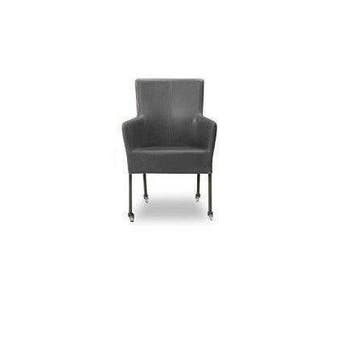 Eetkamerstoel Suske - eetkamerstoelen - Antraciet, Nieuw, Leer