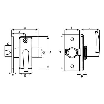 Insteekgrendel met sluitplaat lengte 70mm - zwart, Verzenden, Nieuw