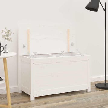 vidaXL Bankje 80x41x77 cm massief grenenhout wit, Verzenden, Nieuw, Hout, Minder dan 150 cm