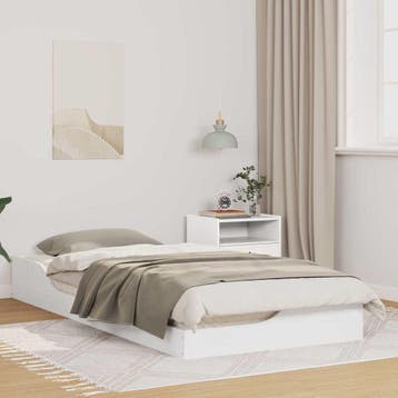 vidaXL Bedframe Wit 100 x 200 cm Massief grenenhout, Huis en Inrichting, Slaapkamer | Bedden, Verzenden, Nieuw, Wit, Hout