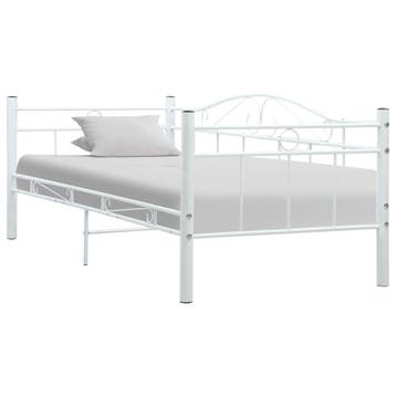 vidaXL Bedbank metaal wit 90x200 cm, 90 cm, Eenpersoons, Verzenden, Wit