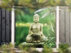 NR 1419: Tuinposter Boeddha groen 180x180cm, Tuin en Terras, Tuinwanddecoratie, Nieuw