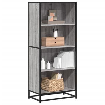 vidaXL Boekenkast 60x35x139 cm bewerkt hout grijs sonoma, Huis en Inrichting, Kasten | Boekenkasten, Verzenden, Nieuw, Overige houtsoorten