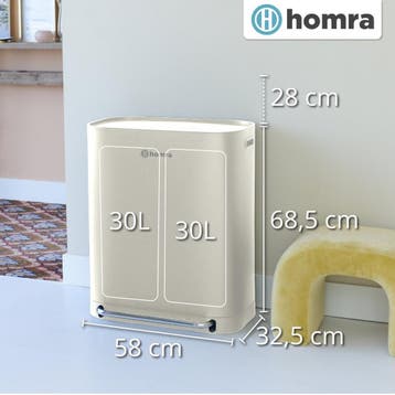 2dekans | Homra Rockx Prullenbak 60 Liter - Duo Pedaalemmer, Ophalen of Verzenden, Zo goed als nieuw