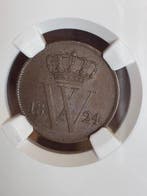 Nederland. Willem I. 1 Cent 1824 U, op een haartje na FDC