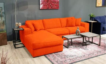 Loungebank Berlicum - loungebanken - Oranje, Nieuw, 150 cm of meer, Stof, 250 tot 300 cm