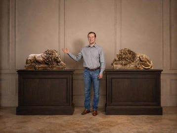 sculptuur, Coppia di grandi Leoni di Venezia - 85 cm -, Antiek en Kunst, Antiek | Keramiek en Aardewerk