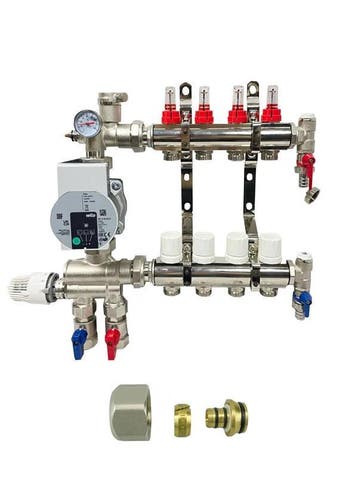 Rvs vloerverwarming verdeler met pomp incl aansl kopp, Doe-het-zelf en Verbouw, 30 tot 80 cm, Hoog rendement (Hr), Overige typen
