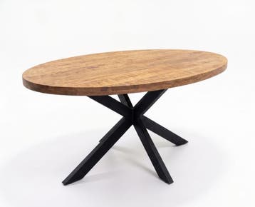 Eettafel Sophie HPL mangohout ovaal 210x100 cm - Naturel, Ophalen of Verzenden, Nieuw