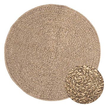 vidaXL Vloerkleed ZIZUR binnen en buiten 90 cm jute look, Huis en Inrichting, Verzenden, Nieuw, Bruin