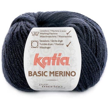 Katia Basic Merino - 05 donker marineblauw - Wol/Acryl Gar, Ophalen of Verzenden, Nieuw