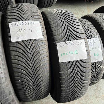 2 x Michelin Alpin 5 215-65-17 Winterbanden 6,5mm, 17 inch, Band(en), Personenwagen, Gebruikt