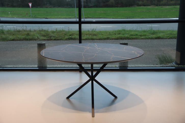 Ronde eettafel 140 cm HPL blad Koopmans Meubelen, Huis en Inrichting, Tafels | Eettafels, Nieuw, Metaal, Overige materialen, Ophalen of Verzenden