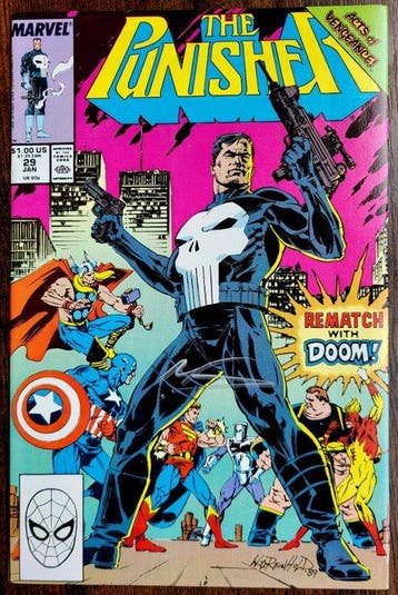 Lot 3 comics signed Punisher Vintage 1990-1993 - Signed +, Nieuw