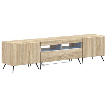 vidaXL 5-delige LED TV-kast Sonoma Eiken Bewerkt hout, Minder dan 50 cm, Verzenden, Nieuw, Minder dan 100 cm